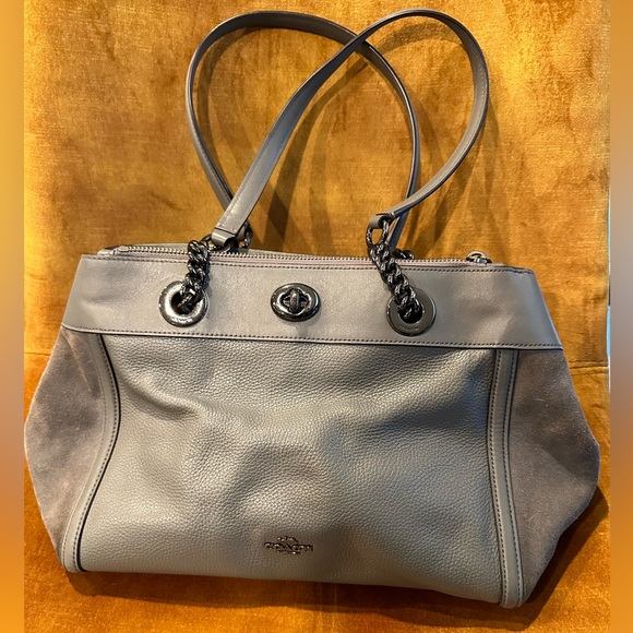 Barely used suede & leather Coach purse - Picture 1 of 12